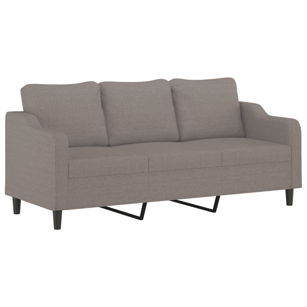 Driezitsbank met sierkussens 180 cm stof taupe is nu te koop bij PeponiXL, paradijselijk wonen!