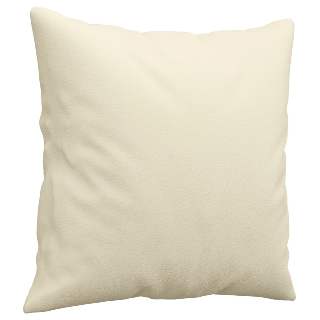 Tweezitsbank met sierkussens 120 cm kunstleer crèmekleurig is nu te koop bij PeponiXL, paradijselijk wonen!