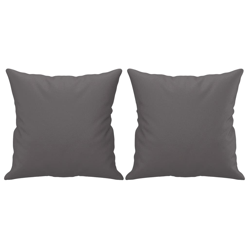 Tweezitsbank met sierkussens 120 cm kunstleer grijs is nu te koop bij PeponiXL, paradijselijk wonen!
