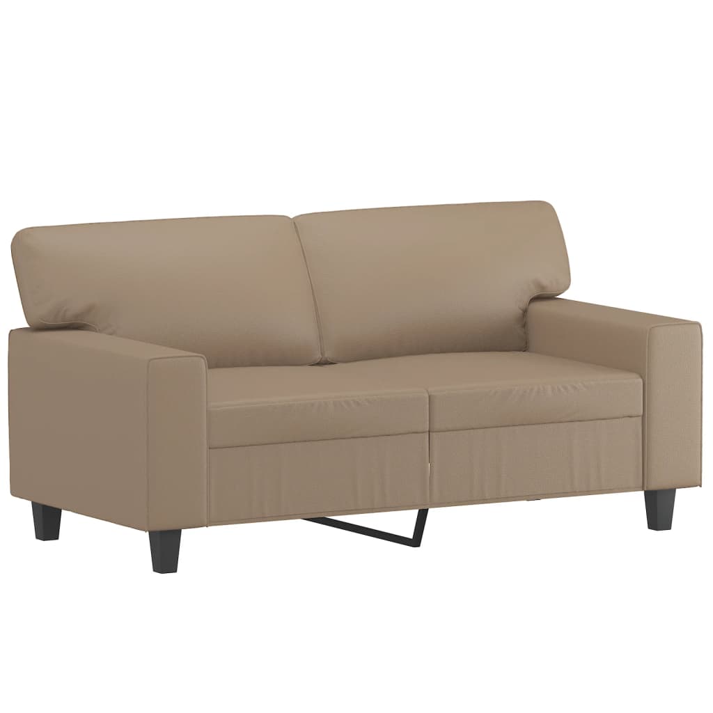 Tweezitsbank met sierkussens 120 cm kunstleer cappuccinokleurig is nu te koop bij PeponiXL, paradijselijk wonen!