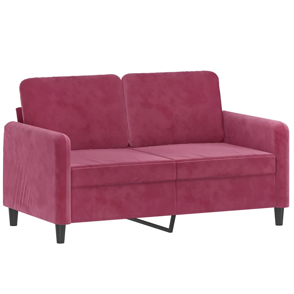 Tweezitsbank met sierkussens 120 cm fluweel wijnrood is nu te koop bij PeponiXL, paradijselijk wonen!