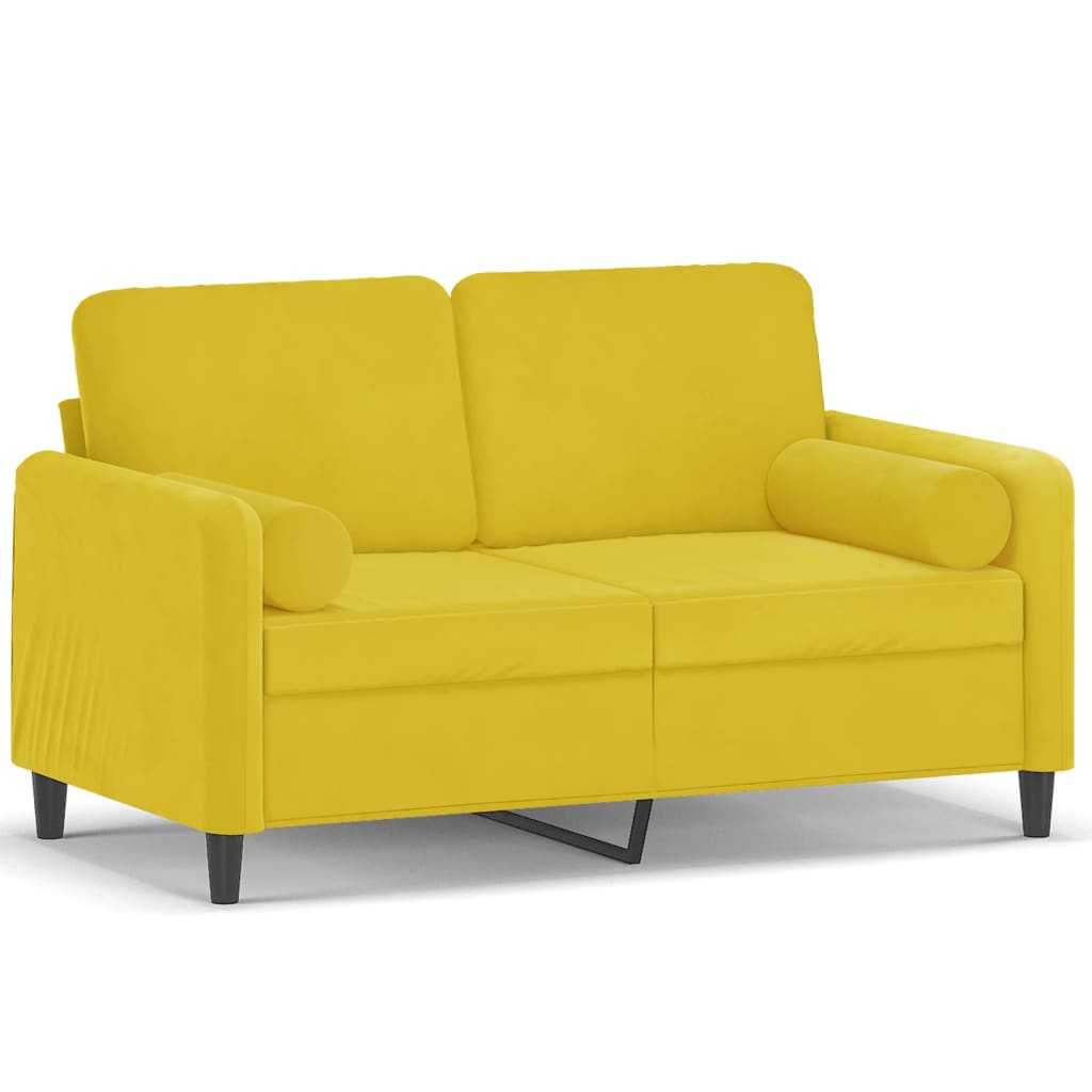 Tweezitsbank met sierkussens 120 cm fluweel geel is nu te koop bij PeponiXL, paradijselijk wonen!