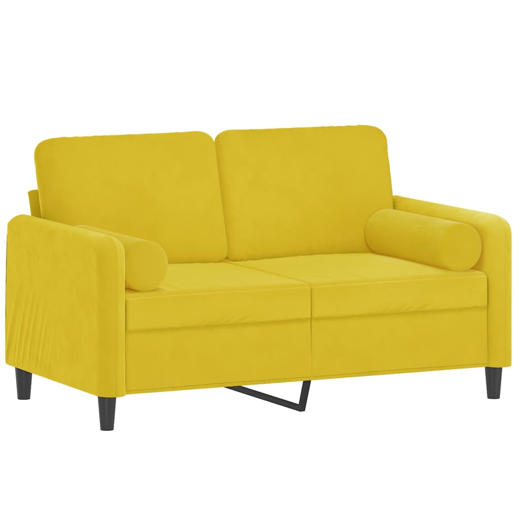 Tweezitsbank met sierkussens 120 cm fluweel geel is nu te koop bij PeponiXL, paradijselijk wonen!