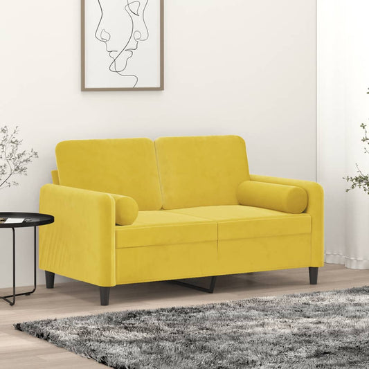 Tweezitsbank met sierkussens 120 cm fluweel geel is nu te koop bij PeponiXL, paradijselijk wonen!