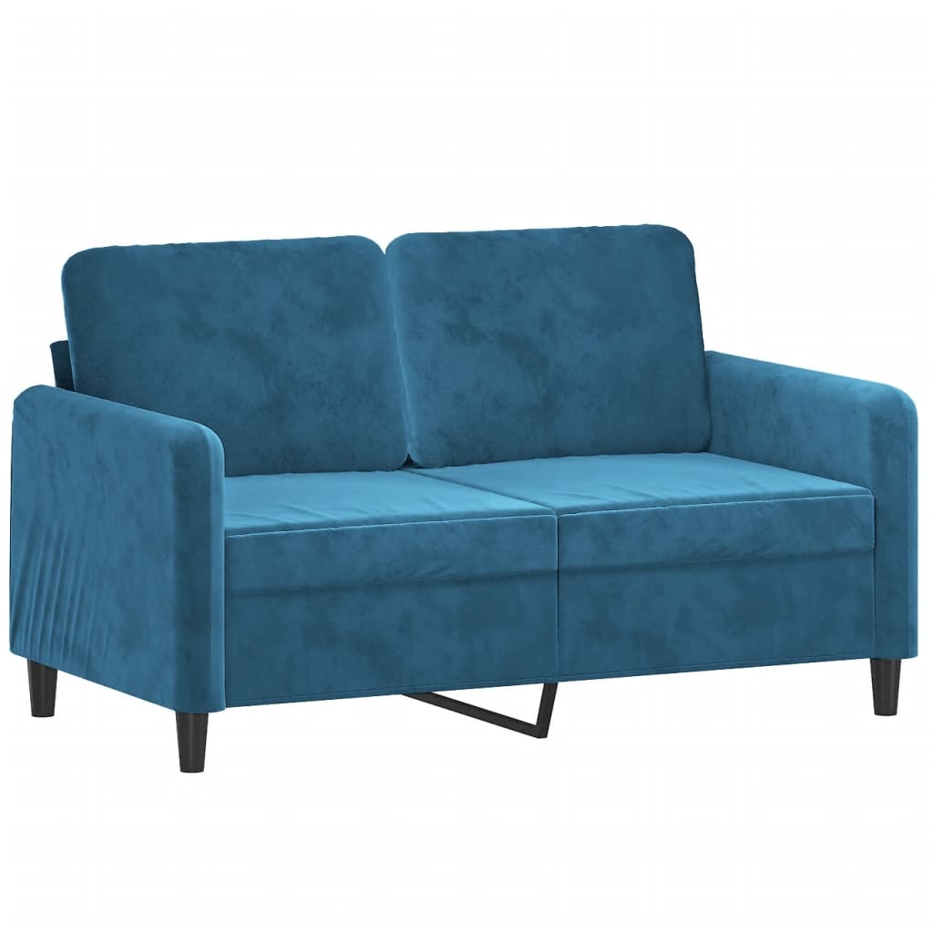 Tweezitsbank met sierkussens 120 cm fluweel blauw is nu te koop bij PeponiXL, paradijselijk wonen!