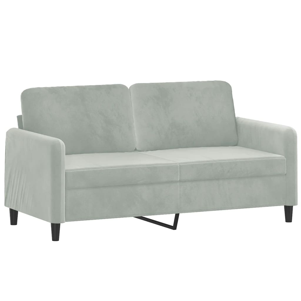 Tweezitsbank met sierkussens 140 cm fluweel lichtgrijs is nu te koop bij PeponiXL, paradijselijk wonen!