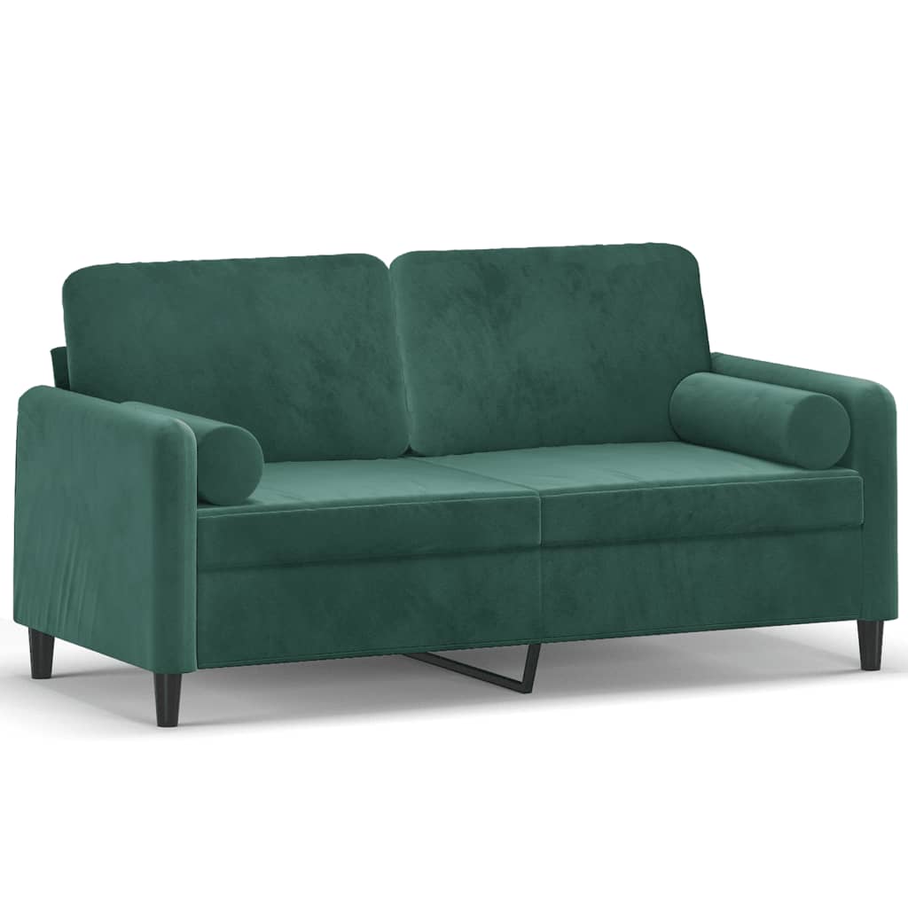 Tweezitsbank met sierkussens 140 cm fluweel donkergroen is nu te koop bij PeponiXL, paradijselijk wonen!
