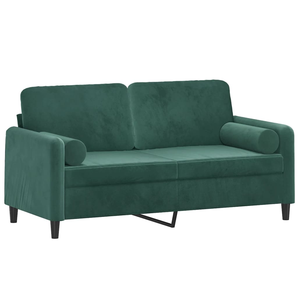 Tweezitsbank met sierkussens 140 cm fluweel donkergroen is nu te koop bij PeponiXL, paradijselijk wonen!