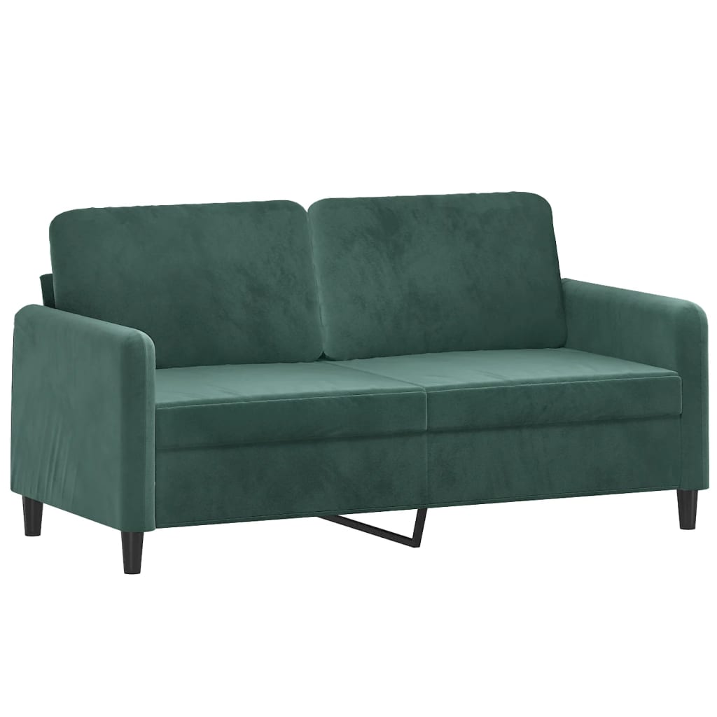 Tweezitsbank met sierkussens 140 cm fluweel donkergroen is nu te koop bij PeponiXL, paradijselijk wonen!