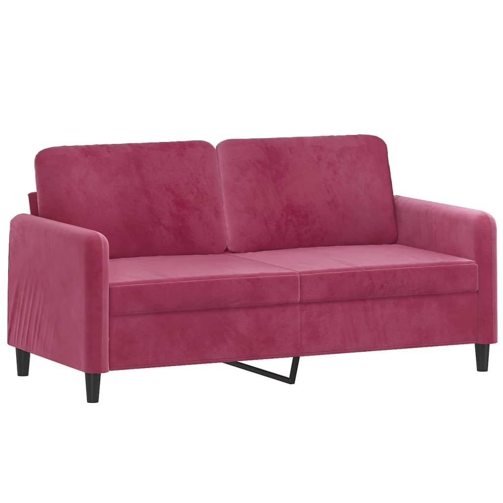 Tweezitsbank met sierkussens 140 cm fluweel wijnrood is nu te koop bij PeponiXL, paradijselijk wonen!