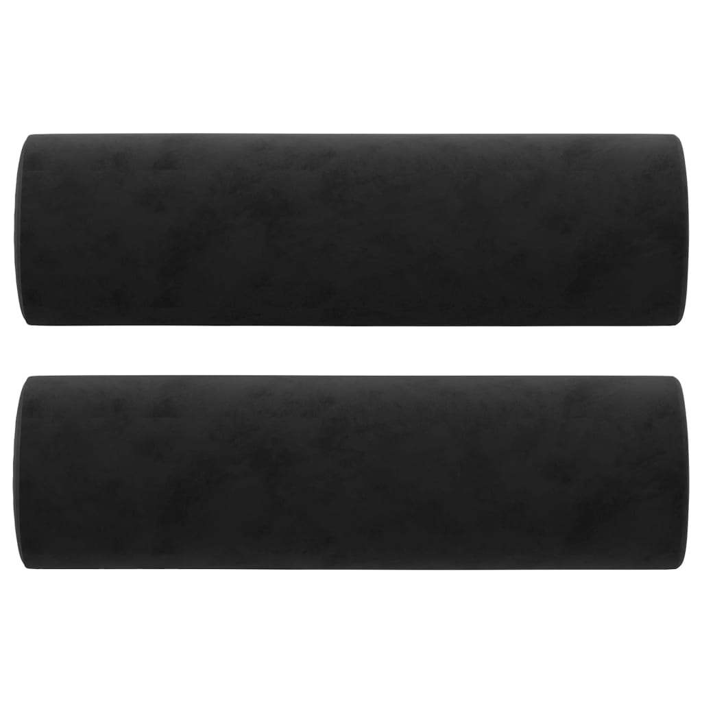 Tweezitsbank met sierkussens 140 cm fluweel zwart is nu te koop bij PeponiXL, paradijselijk wonen!