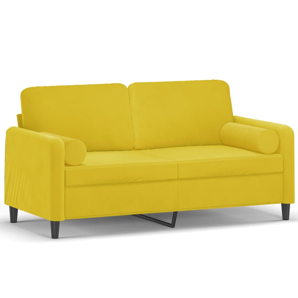 Tweezitsbank met sierkussens 140 cm fluweel geel is nu te koop bij PeponiXL, paradijselijk wonen!