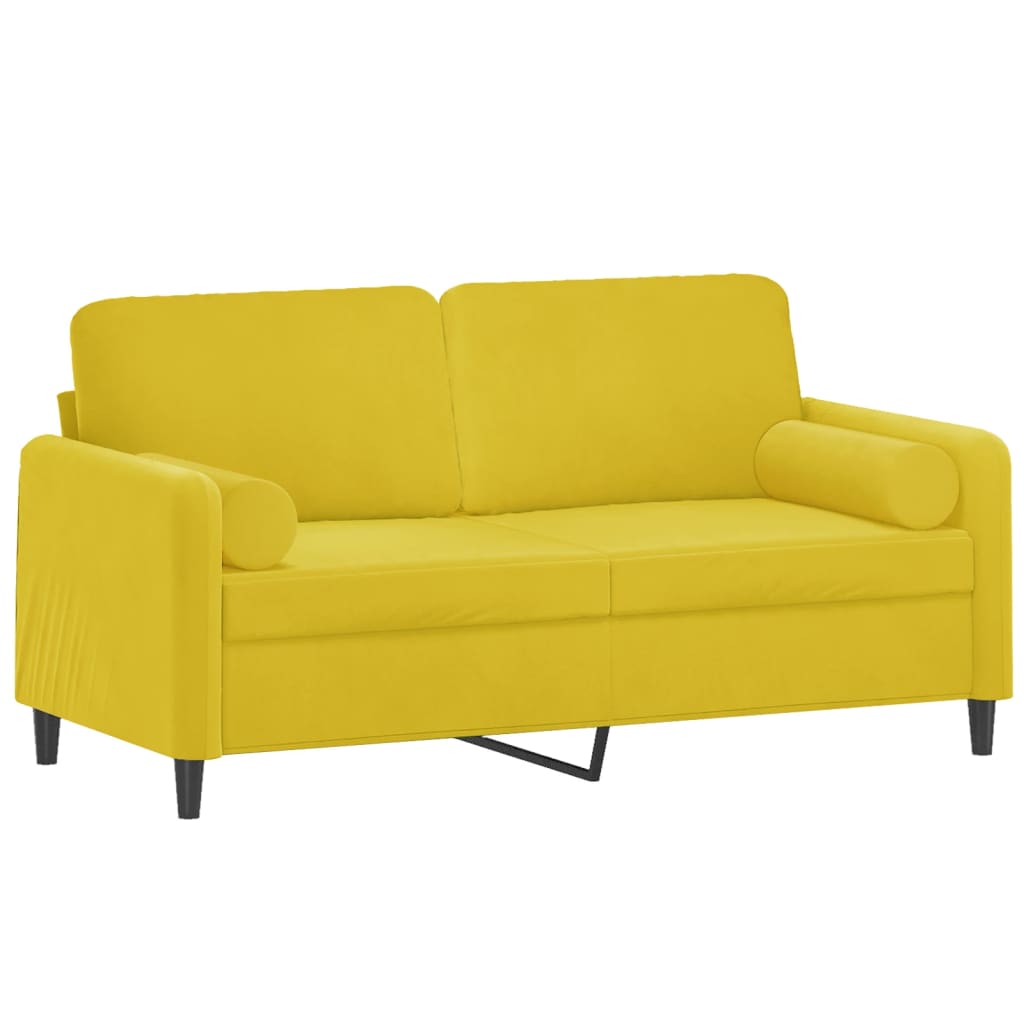 Tweezitsbank met sierkussens 140 cm fluweel geel is nu te koop bij PeponiXL, paradijselijk wonen!