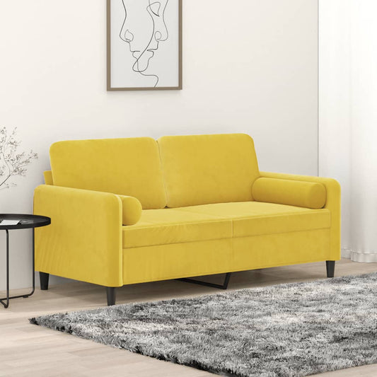 Tweezitsbank met sierkussens 140 cm fluweel geel is nu te koop bij PeponiXL, paradijselijk wonen!