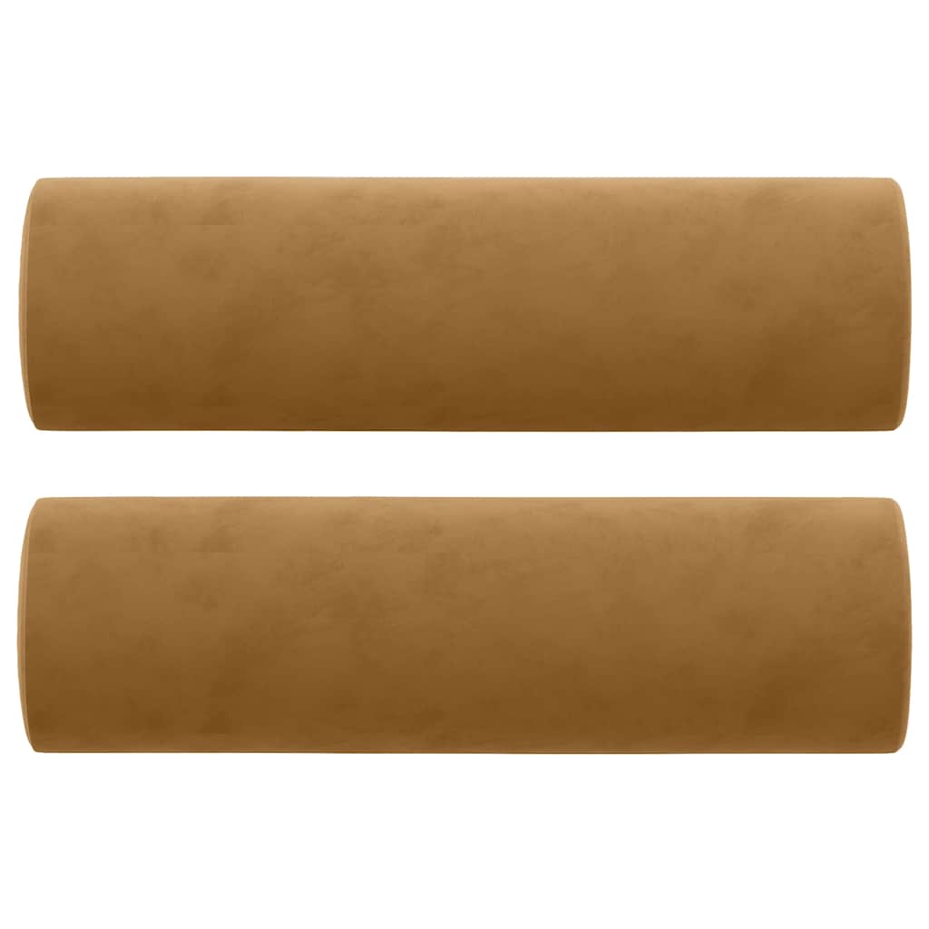 Tweezitsbank met sierkussens 140 cm fluweel bruin is nu te koop bij PeponiXL, paradijselijk wonen!