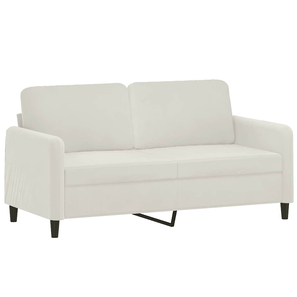 Tweezitsbank met sierkussens 140 cm fluweel crèmekleurig is nu te koop bij PeponiXL, paradijselijk wonen!