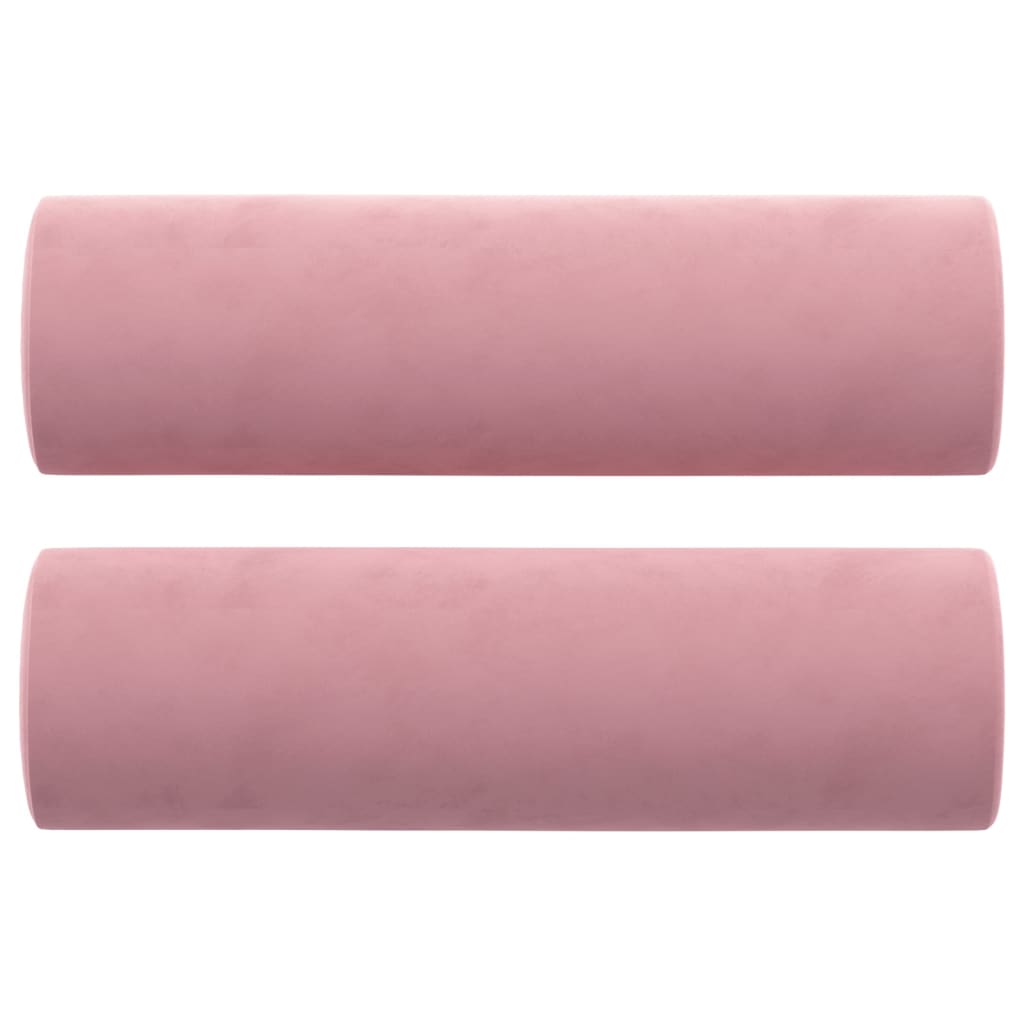 Driezitsbank met sierkussens 180 cm fluweel roze is nu te koop bij PeponiXL, paradijselijk wonen!