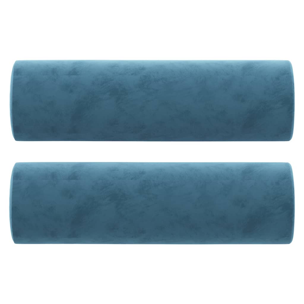 Driezitsbank met sierkussens 180 cm fluweel blauw is nu te koop bij PeponiXL, paradijselijk wonen!