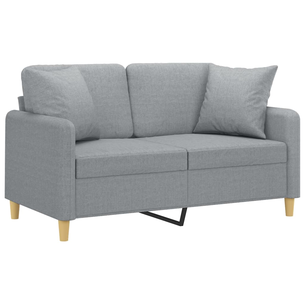 Tweezitsbank met sierkussens 120 cm stof lichtgrijs is nu te koop bij PeponiXL, paradijselijk wonen!