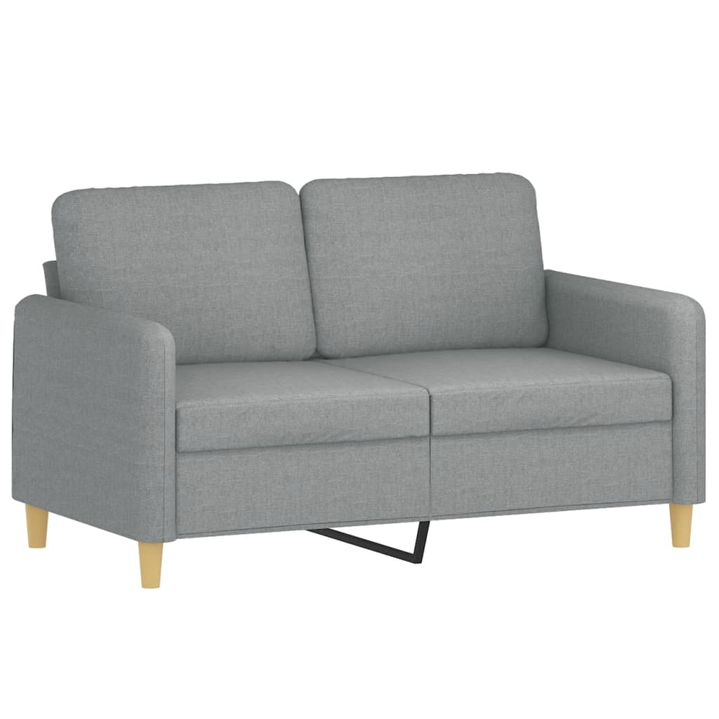 Tweezitsbank met sierkussens 120 cm stof lichtgrijs is nu te koop bij PeponiXL, paradijselijk wonen!