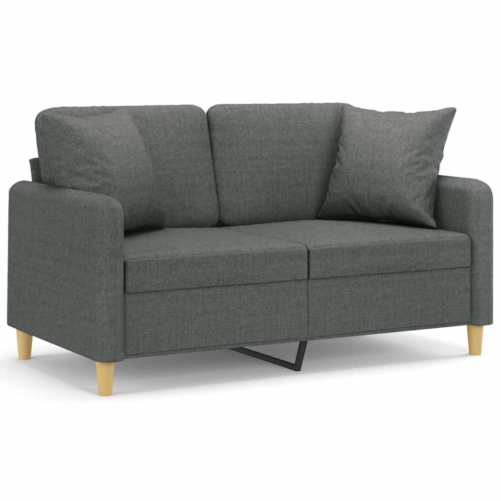 Tweezitsbank met sierkussens 120 cm stof donkergrijs is nu te koop bij PeponiXL, paradijselijk wonen!