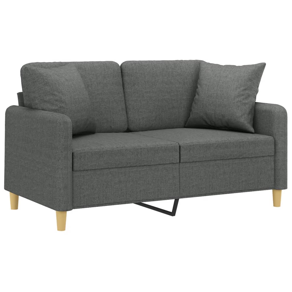 Tweezitsbank met sierkussens 120 cm stof donkergrijs is nu te koop bij PeponiXL, paradijselijk wonen!