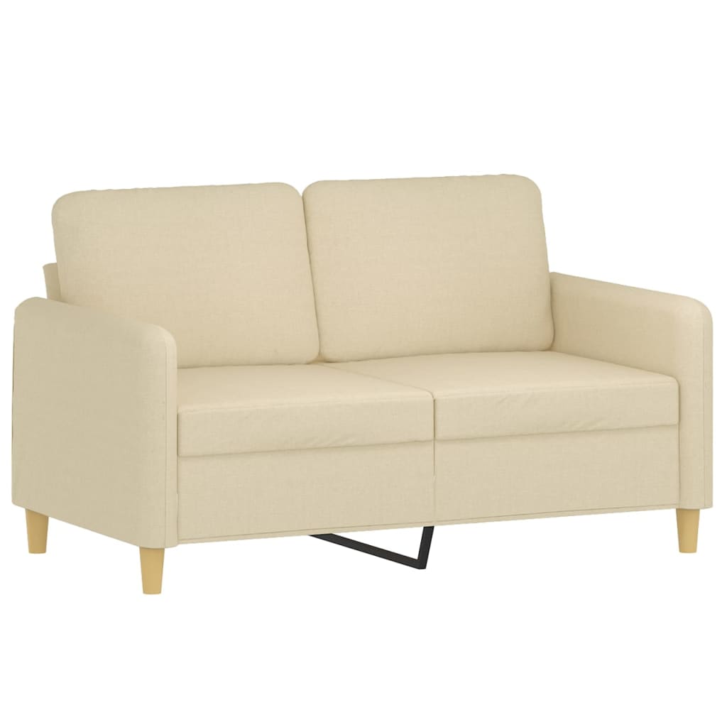 Tweezitsbank met sierkussens 120 cm stof crèmekleurig is nu te koop bij PeponiXL, paradijselijk wonen!