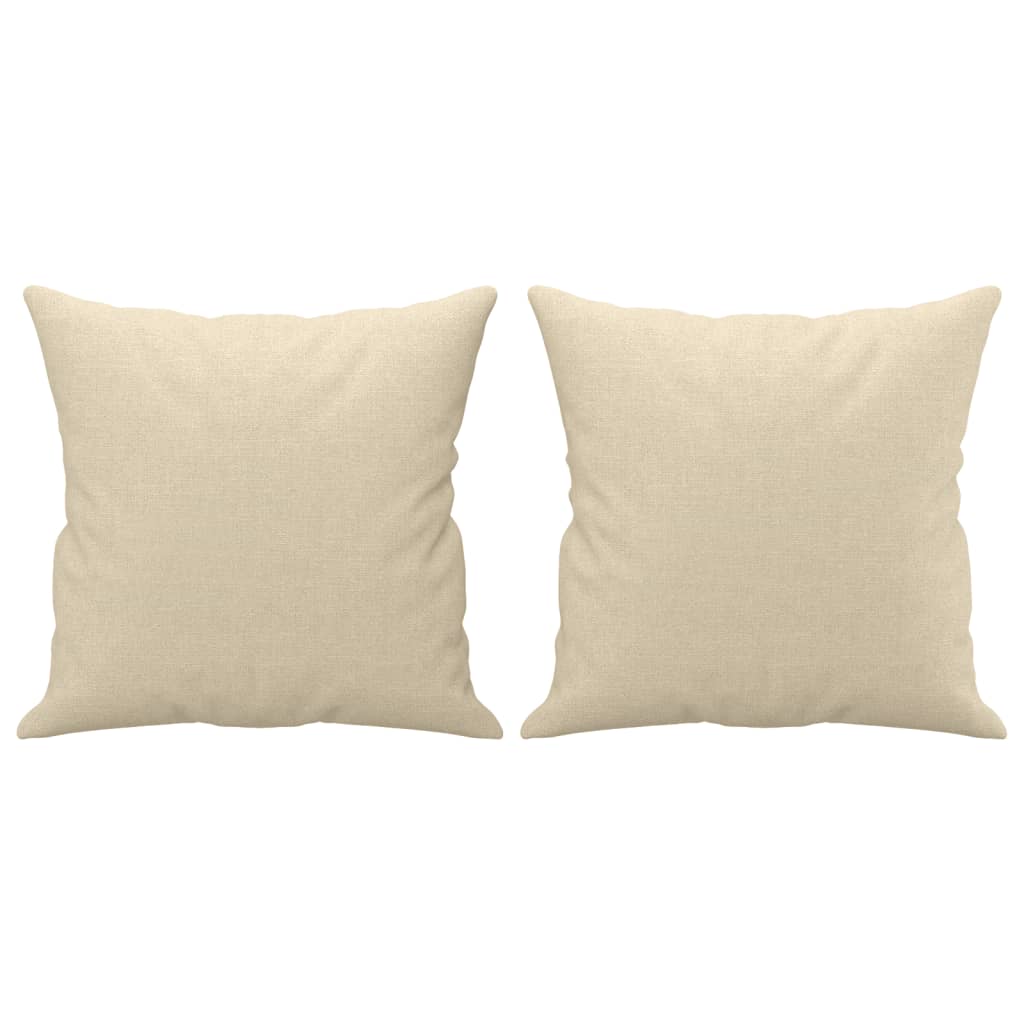 Tweezitsbank met sierkussens 120 cm stof crèmekleurig is nu te koop bij PeponiXL, paradijselijk wonen!