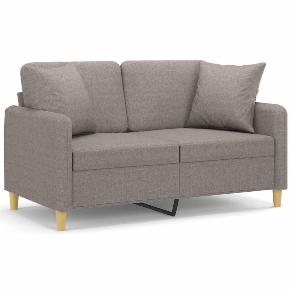 Tweezitsbank met sierkussens 120 cm stof taupe is nu te koop bij PeponiXL, paradijselijk wonen!