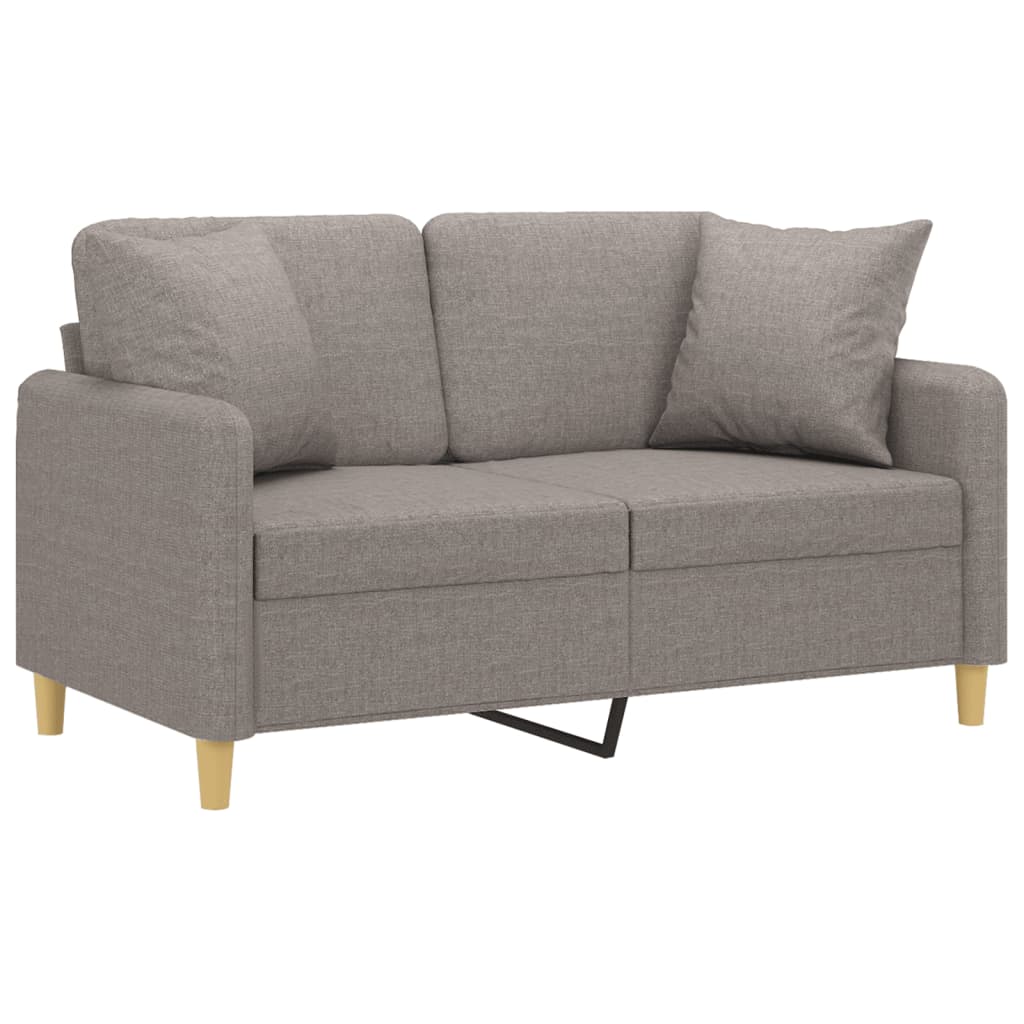 Tweezitsbank met sierkussens 120 cm stof taupe is nu te koop bij PeponiXL, paradijselijk wonen!
