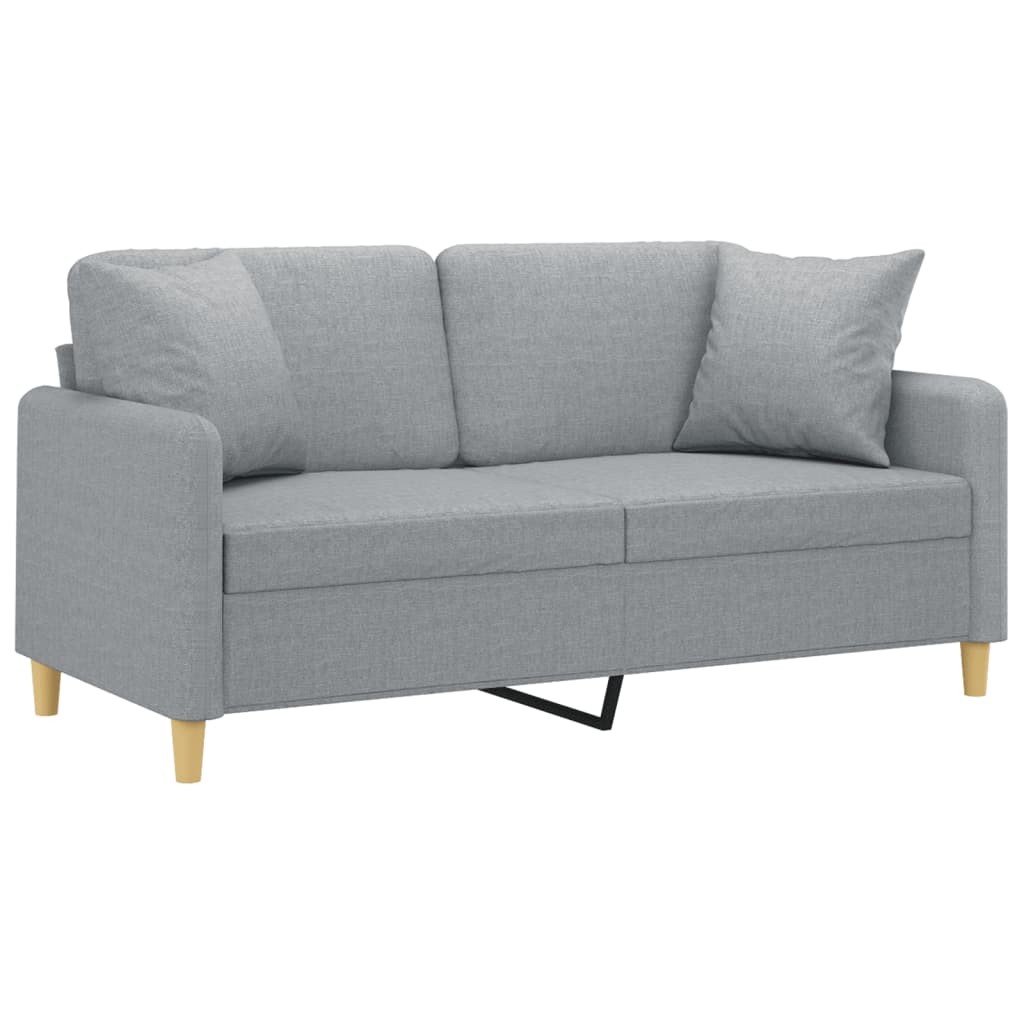 Tweezitsbank met sierkussens 140 cm stof lichtgrijs is nu te koop bij PeponiXL, paradijselijk wonen!