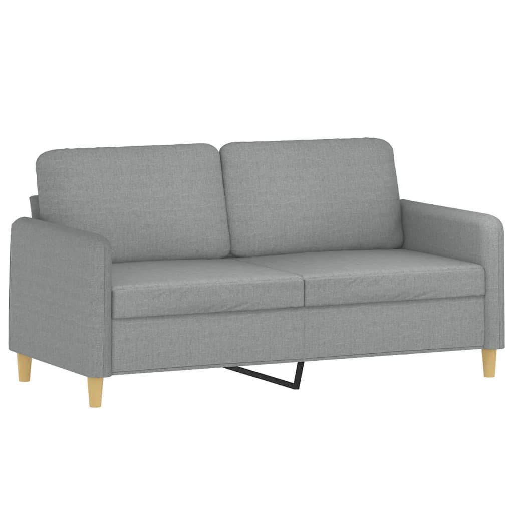 Tweezitsbank met sierkussens 140 cm stof lichtgrijs is nu te koop bij PeponiXL, paradijselijk wonen!