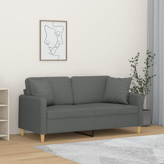 Tweezitsbank met sierkussens 140 cm stof donkergrijs is nu te koop bij PeponiXL, paradijselijk wonen!
