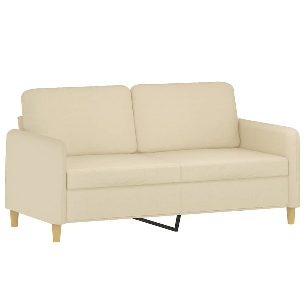 Tweezitsbank met sierkussens 140 cm stof crèmekleurig is nu te koop bij PeponiXL, paradijselijk wonen!