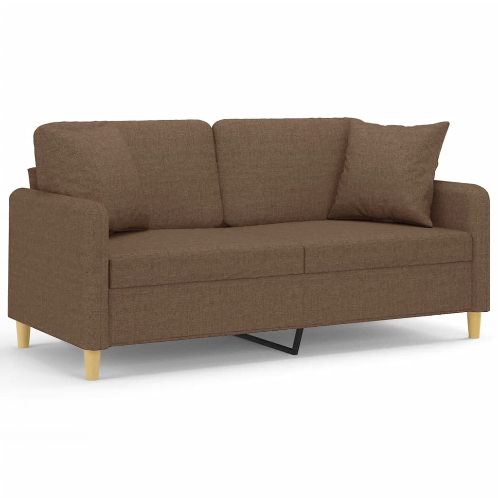 Tweezitsbank met sierkussens 140 cm stof bruin is nu te koop bij PeponiXL, paradijselijk wonen!