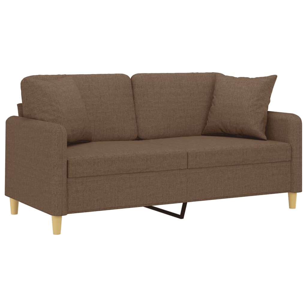 Tweezitsbank met sierkussens 140 cm stof bruin is nu te koop bij PeponiXL, paradijselijk wonen!