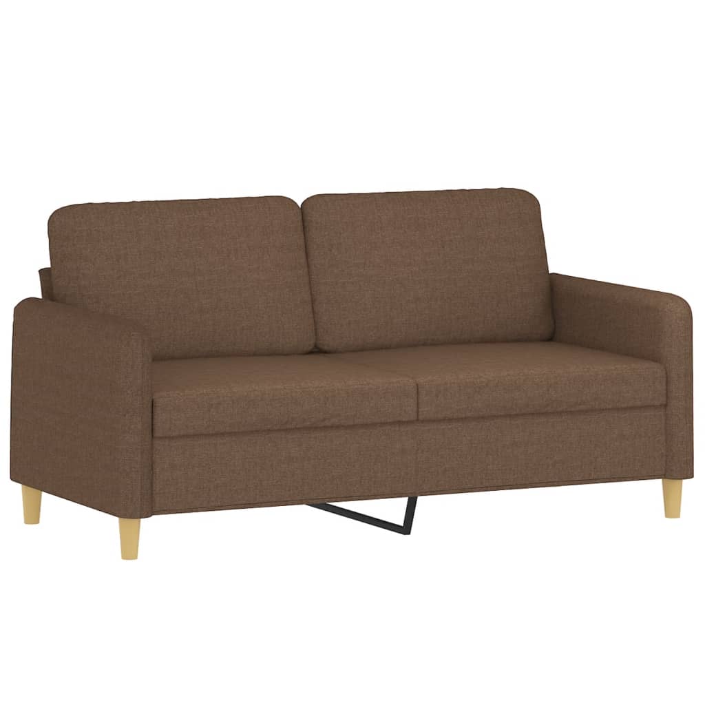 Tweezitsbank met sierkussens 140 cm stof bruin is nu te koop bij PeponiXL, paradijselijk wonen!