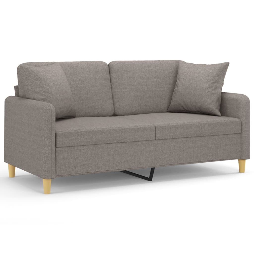 Tweezitsbank met sierkussens 140 cm stof taupe is nu te koop bij PeponiXL, paradijselijk wonen!