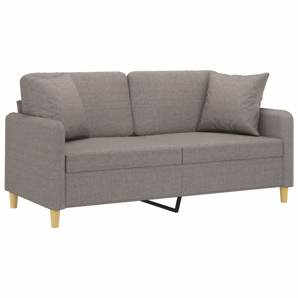 Tweezitsbank met sierkussens 140 cm stof taupe is nu te koop bij PeponiXL, paradijselijk wonen!