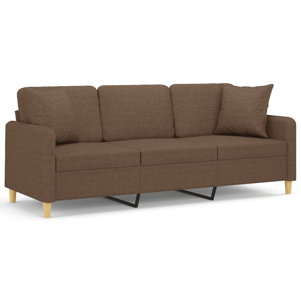 Driezitsbank met sierkussens 180 cm stof bruin is nu te koop bij PeponiXL, paradijselijk wonen!
