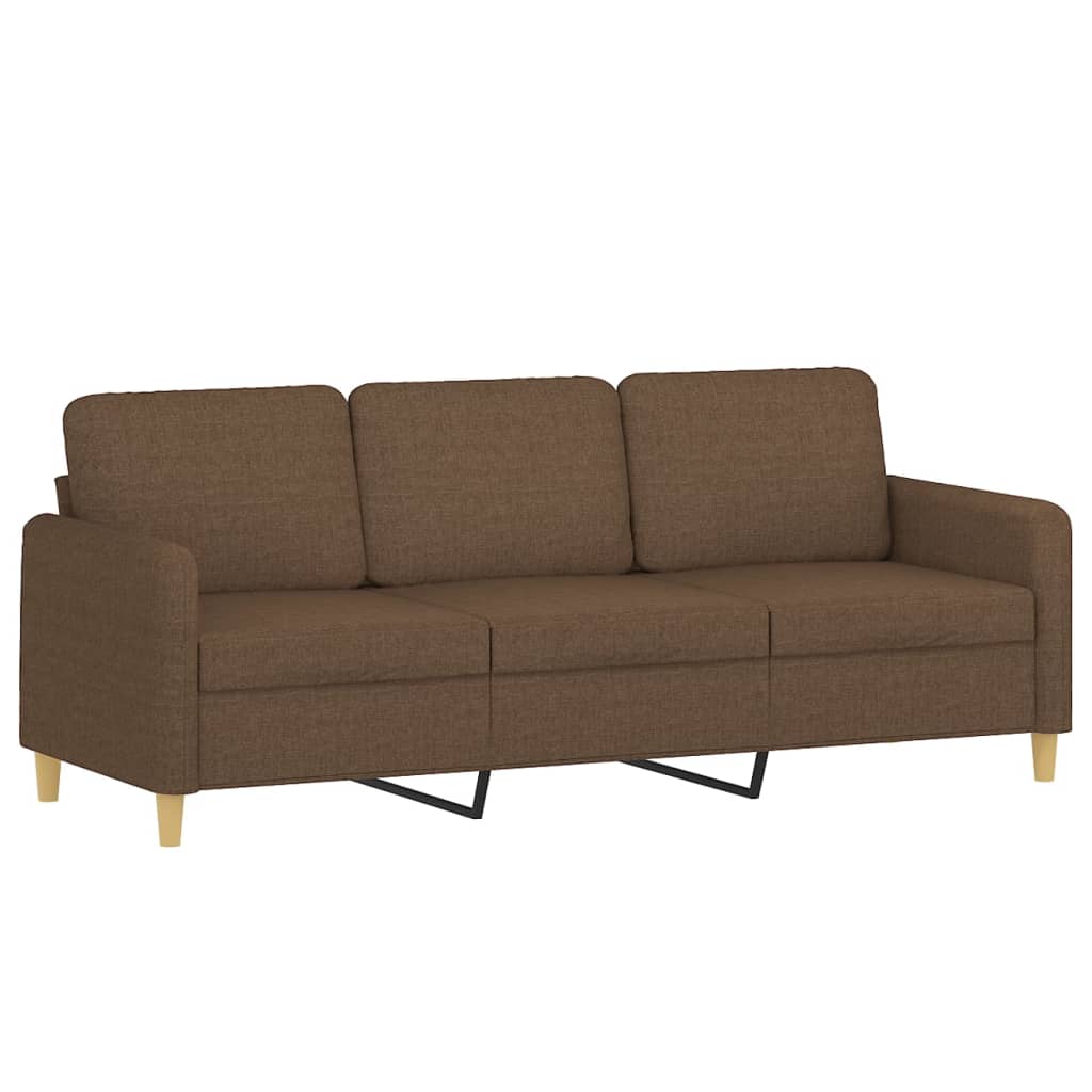 Driezitsbank met sierkussens 180 cm stof bruin is nu te koop bij PeponiXL, paradijselijk wonen!