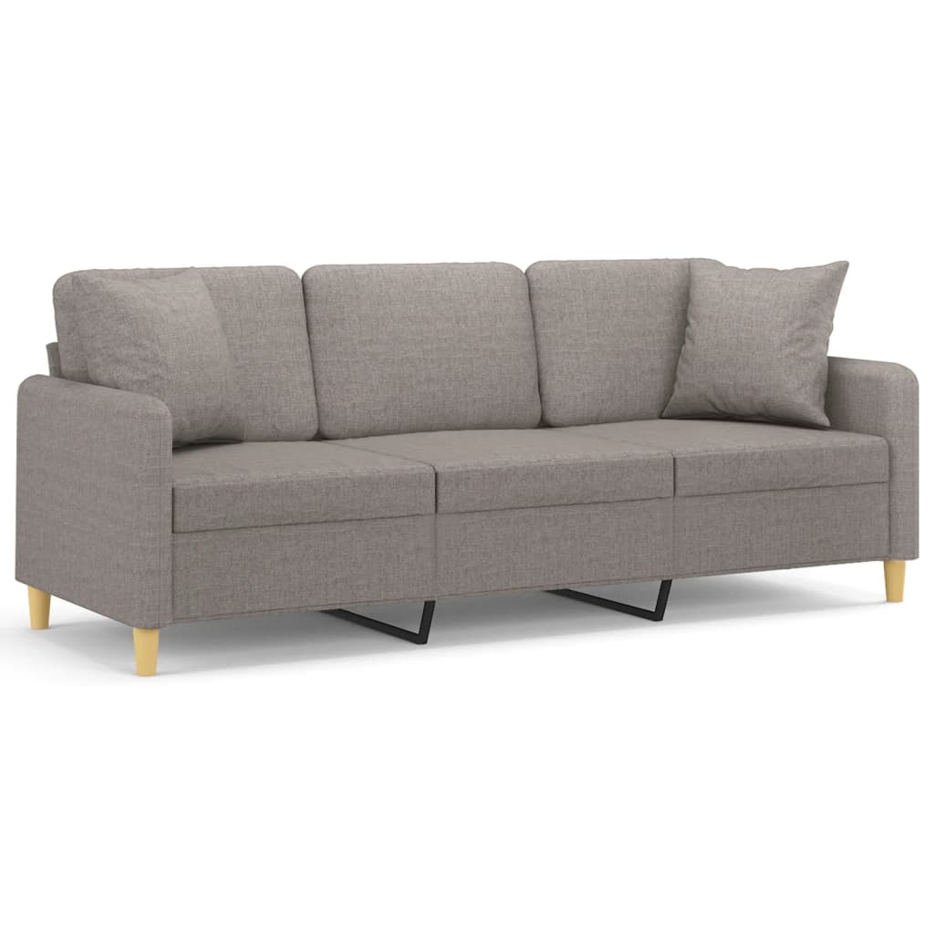 Driezitsbank met sierkussens 180 cm stof taupe is nu te koop bij PeponiXL, paradijselijk wonen!