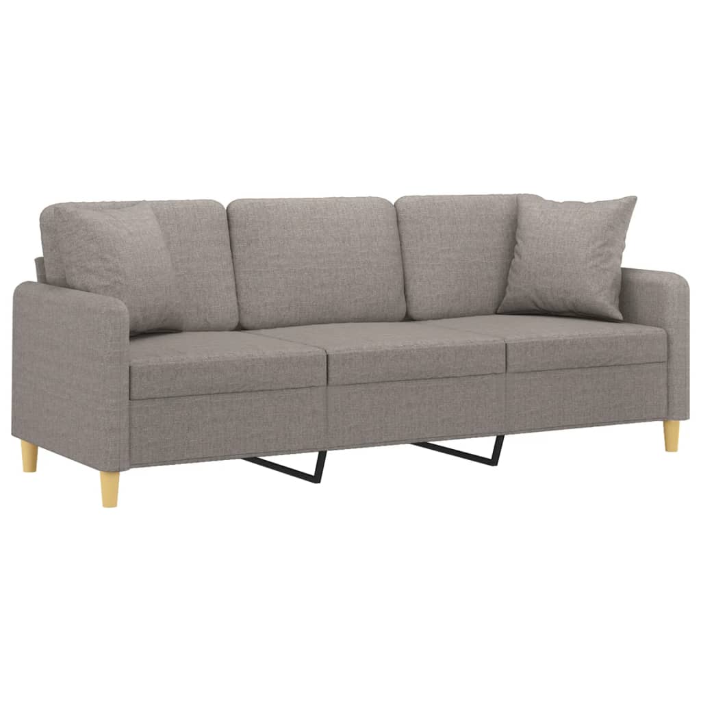 Driezitsbank met sierkussens 180 cm stof taupe is nu te koop bij PeponiXL, paradijselijk wonen!