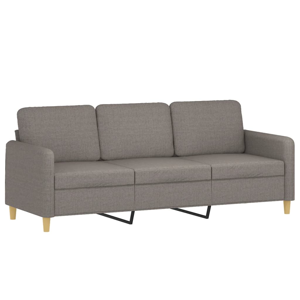 Driezitsbank met sierkussens 180 cm stof taupe is nu te koop bij PeponiXL, paradijselijk wonen!