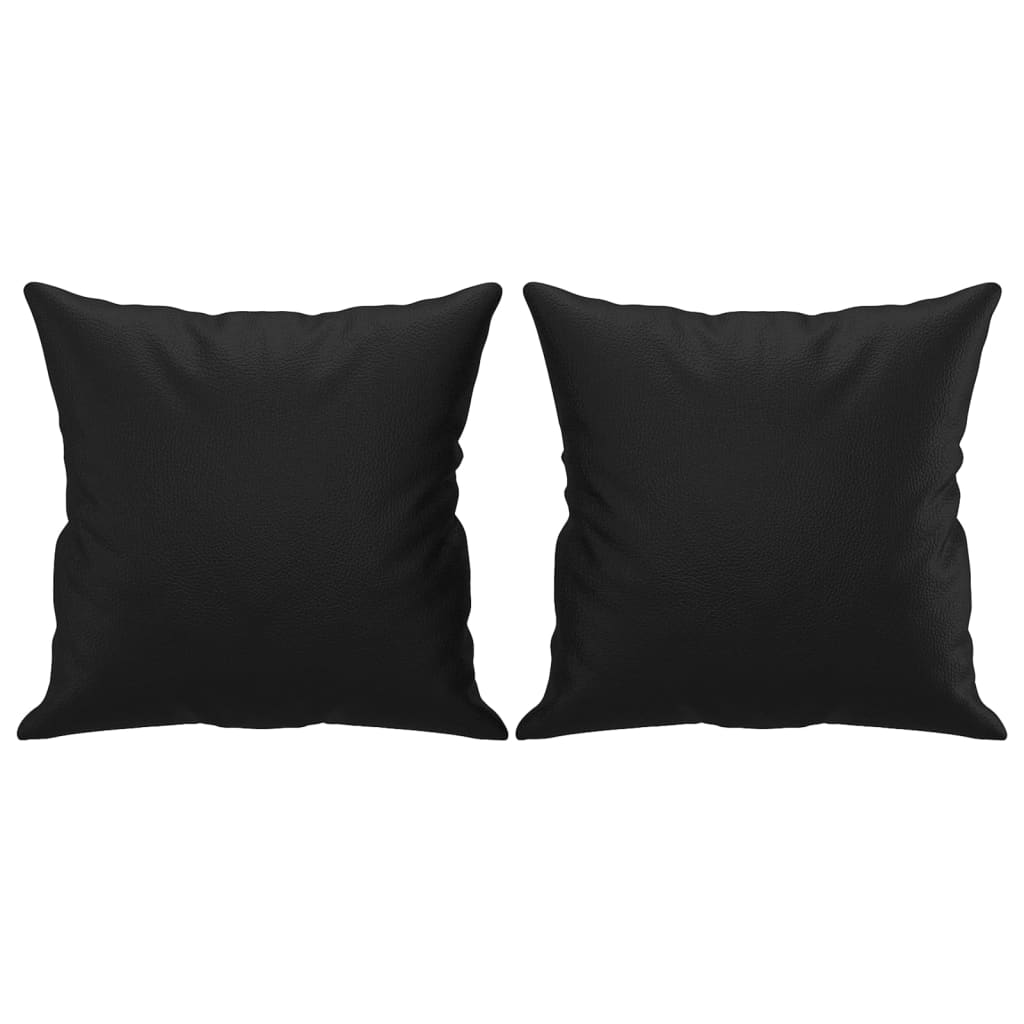 Tweezitsbank met sierkussens 140 cm kunstleer zwart is nu te koop bij PeponiXL, paradijselijk wonen!