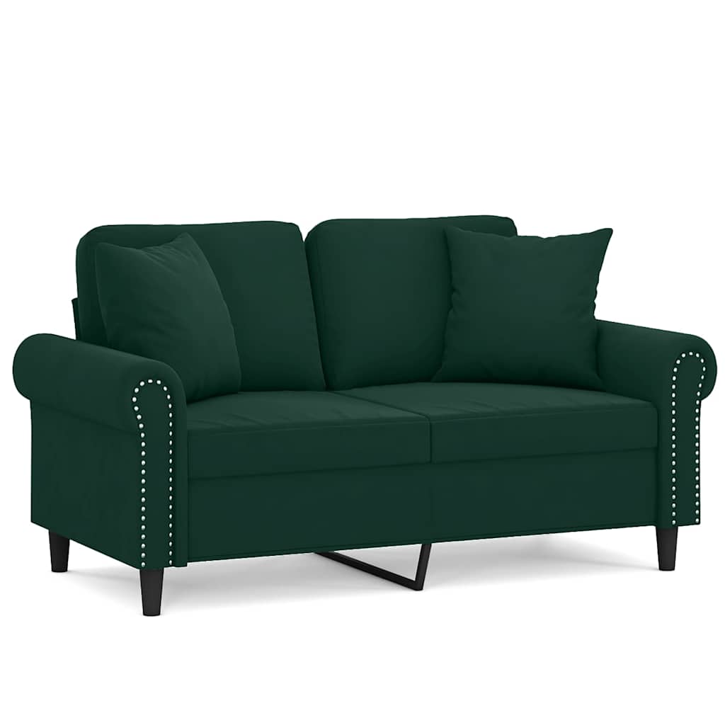 Tweezitsbank met sierkussens 120 cm fluweel donkergroen is nu te koop bij PeponiXL, paradijselijk wonen!