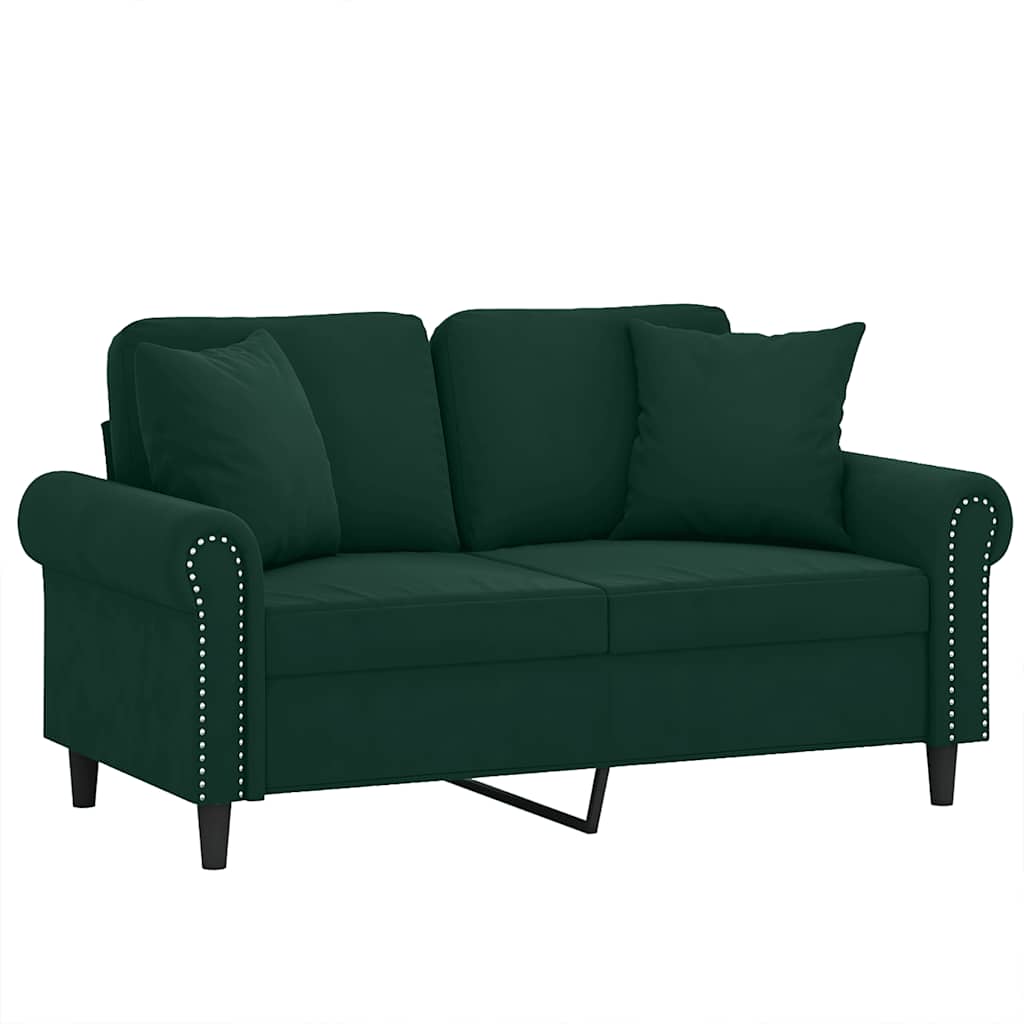 Tweezitsbank met sierkussens 120 cm fluweel donkergroen is nu te koop bij PeponiXL, paradijselijk wonen!