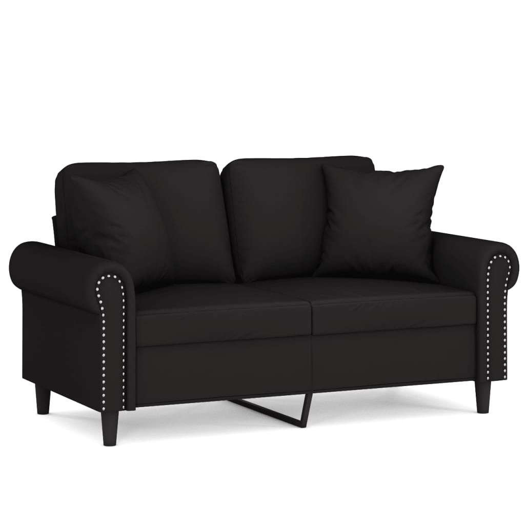 Tweezitsbank met sierkussens 120 cm fluweel zwart is nu te koop bij PeponiXL, paradijselijk wonen!