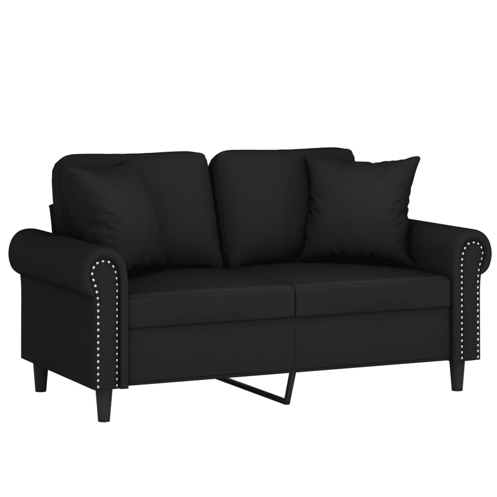 Tweezitsbank met sierkussens 120 cm fluweel zwart is nu te koop bij PeponiXL, paradijselijk wonen!
