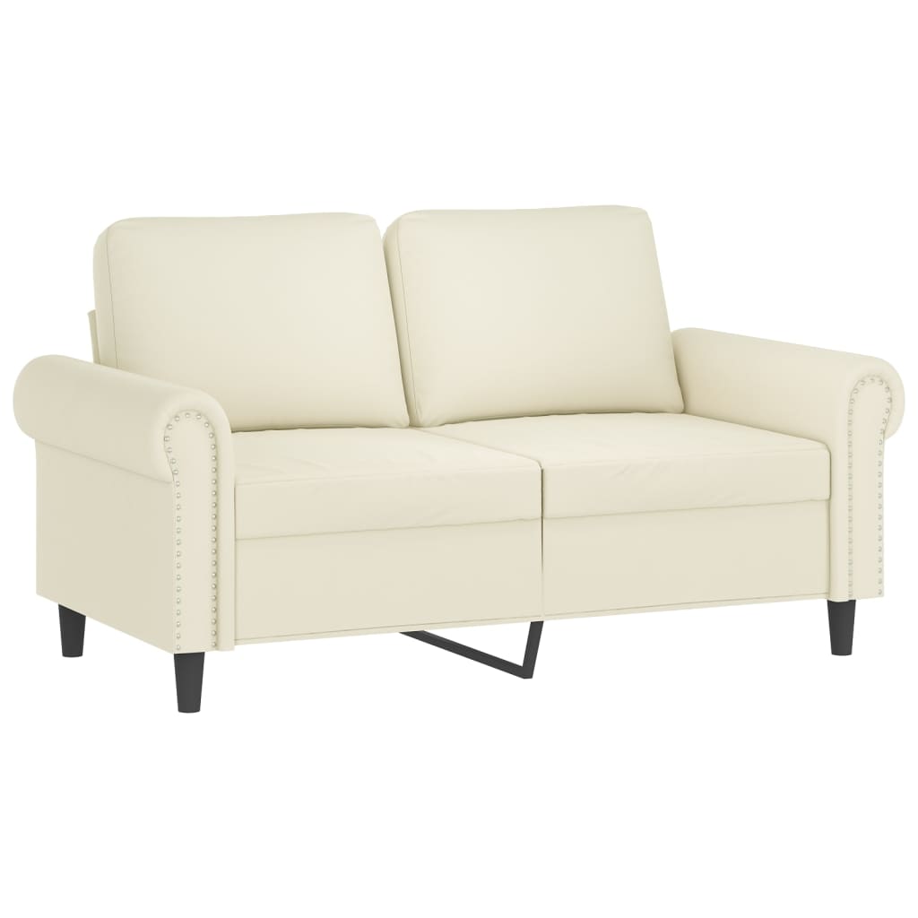 Tweezitsbank met sierkussens 120 cm fluweel crèmekleurig is nu te koop bij PeponiXL, paradijselijk wonen!